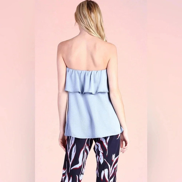 TYCHE HAMMERED STRAPLESS SATIN TOP NEW MEDIUM - Picture 6 of 12